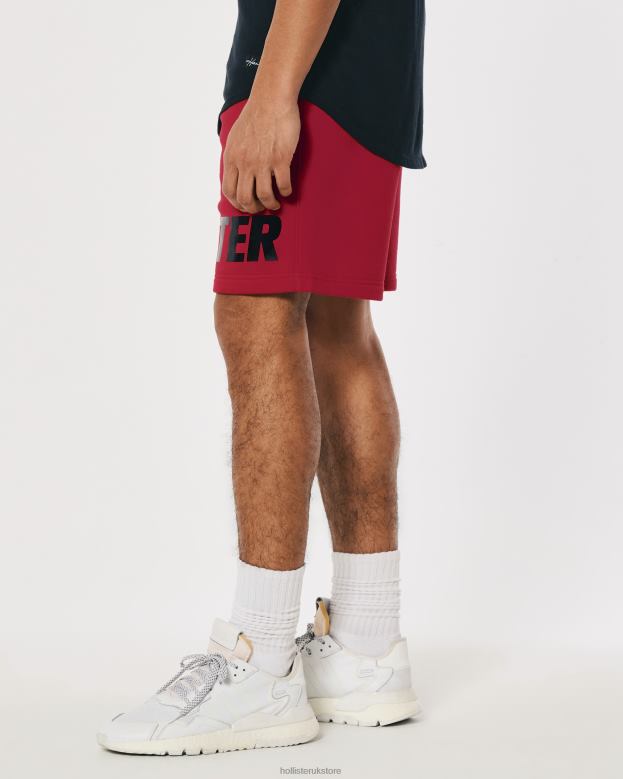 Bottoms Hollister Men Fleece Shine Logo Graphic Shorts 9\\ 488201273 Red